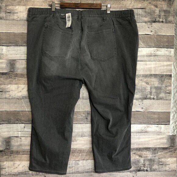 Torrid Crop Pull on Boyfriend Straight Gray/Black Stripe Jeans Plus size 4X NWT - Picture 2 of 12